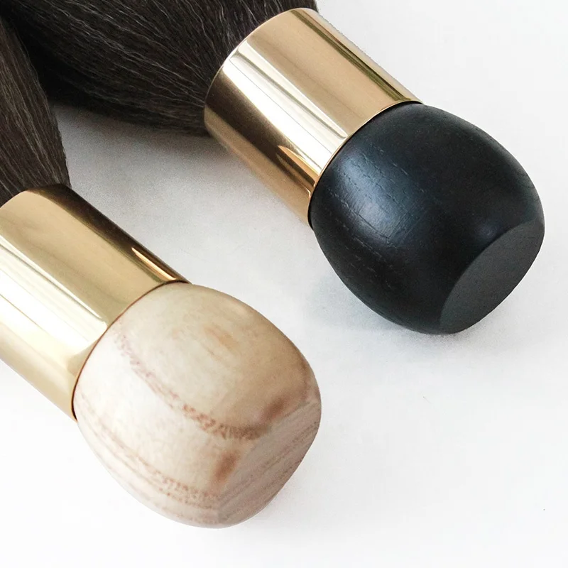 
Hair Cutting Round Neck Beard Duster Brush Wooden Handle Barber Poweder Cosmetic Brush 