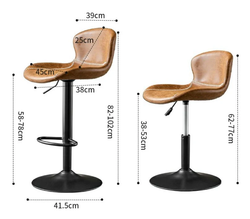 Nordic Bar Chair Home Rotating Backrest High Stool Modern Simple High Stool Light Luxury Bar Stool