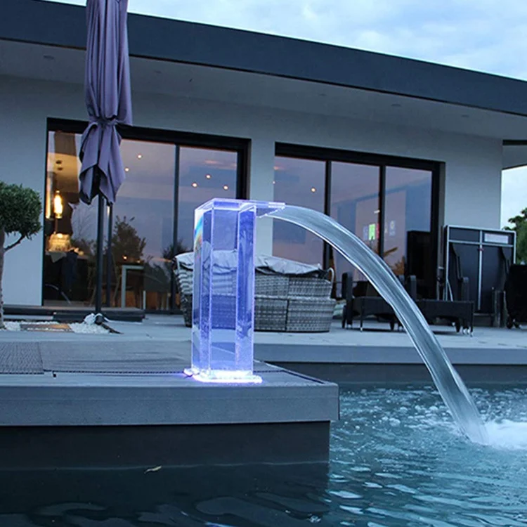 Waterfall Shower Swimming Pool Spa Stainless Steel Nozzle Water Curtain