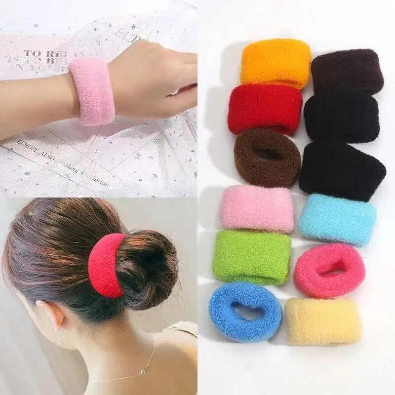 Women Girls Cute Knitting Solid Elastic Hair Bands Children Soft Scrunchies Hair Ties Kids Hair Accessories Set