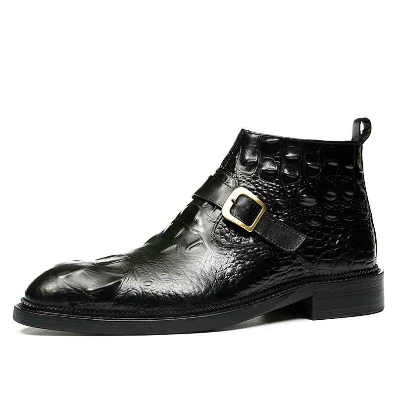 High Quality Wholesale Fashion Business Men Genuine Leather Ankle CHELSEA Boots Office Casual Men Shoes Dress Shoes & Oxfords