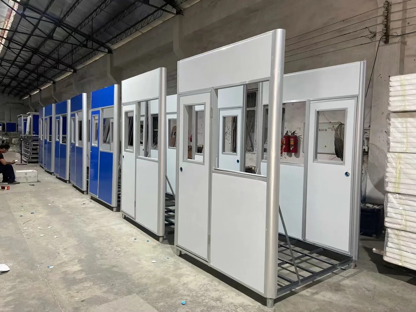 movable Economic guard shacks prefabricated modular portable kiosk guard booth