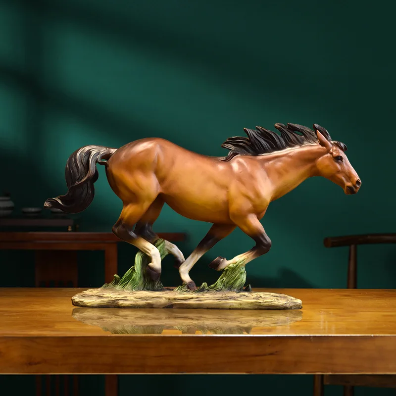 New retro running horse sculpture handicraft ornaments  living room porch office cabinet decoration creative desktop ornaments