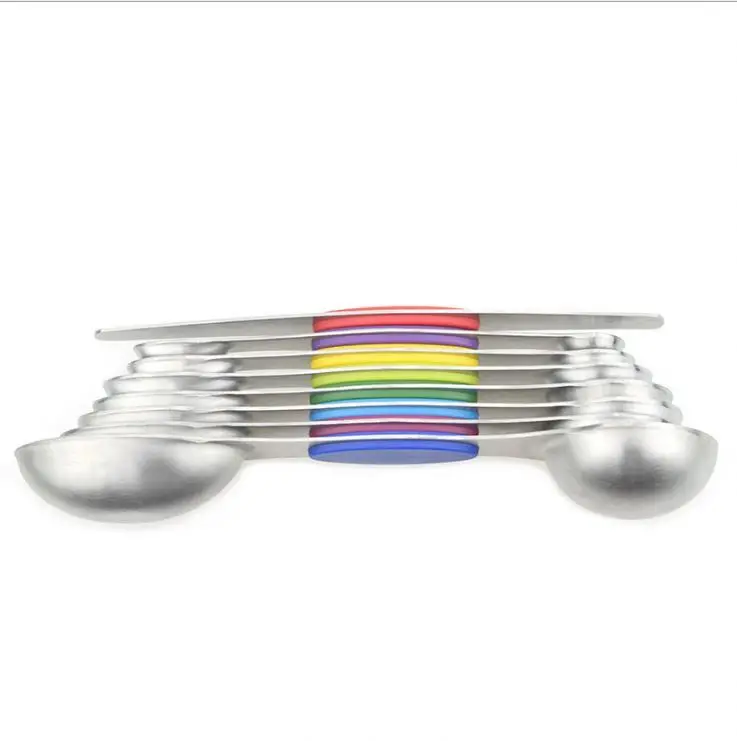 Magnetic Measuring Spoons Set Stainless Steel Dual Sided Stack able Teaspoon for Measuring Dry and Liquid Ingredients