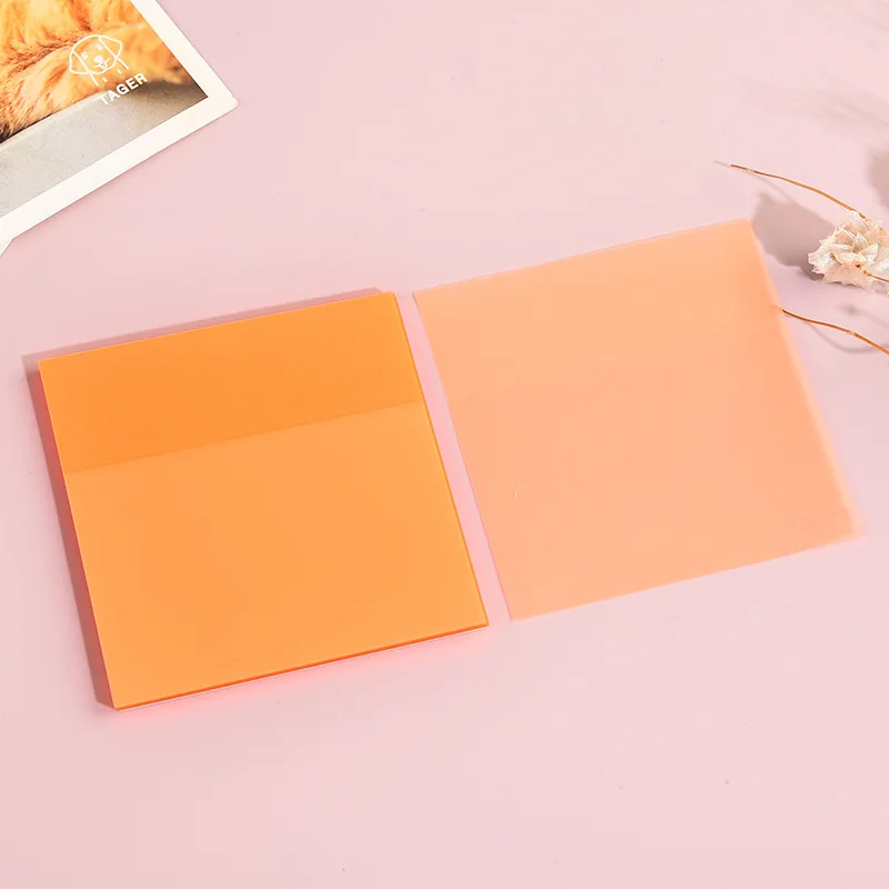 50 листов Творческий прозрачная ПЭТ-Memo Pad разместил его бумаги для заметок на клейкой основе планировщик наклейка Блокнот Школьные принадлежности