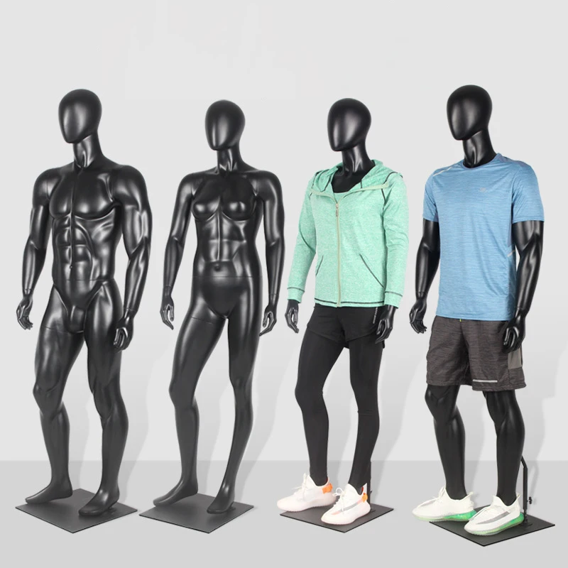 Черный frp полноразмерный спортивный мужской стоячий манекен для брюшных мышц, мужская спортивная одежда, оконный дисплей