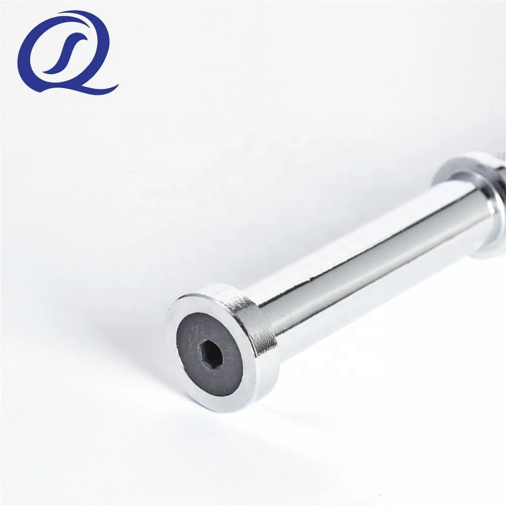 Профессиональные хромированные накатанные прямые твердые ручки для гантелей