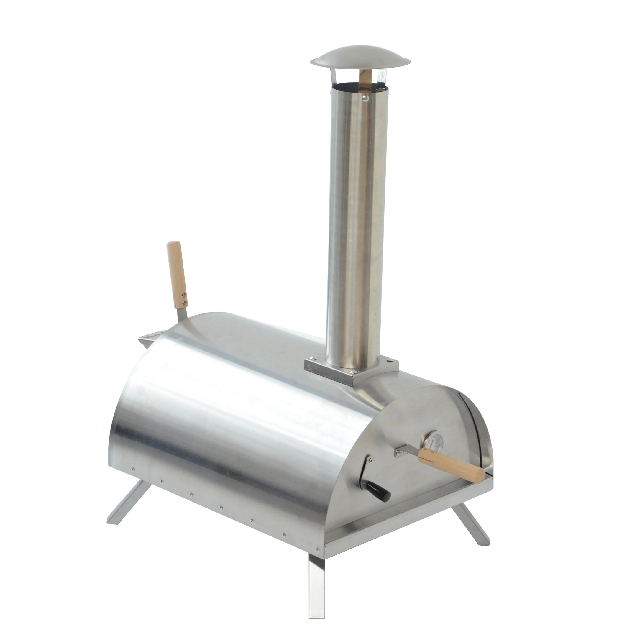 Pizza maker oven portable stainless steel metal BBQ grill gas conveyor wood fire