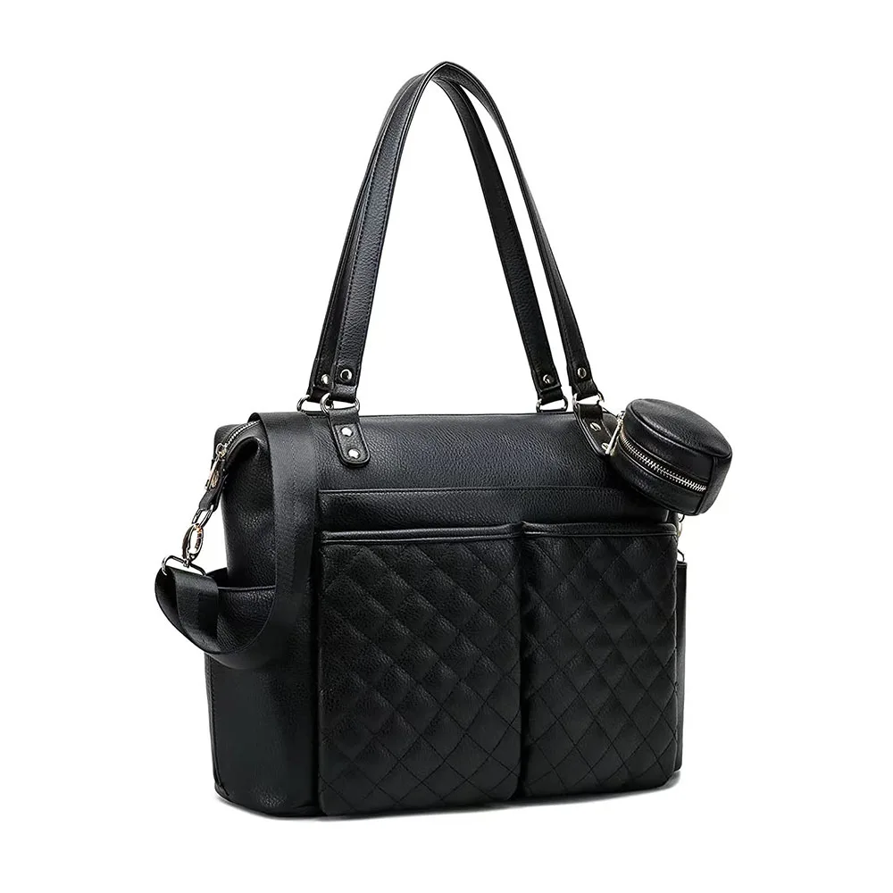 Stylish spacious large 3 ways carry convertible backpack leather mommy baby diaper tote bag