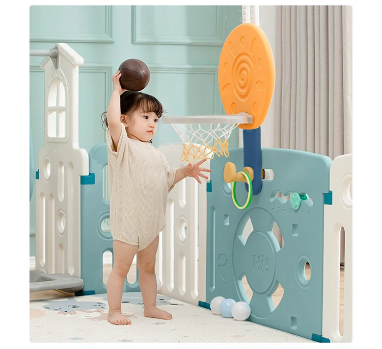 Indoor Children Play Yard Portable Safety Fence Kids Removable Plastic Foldable Baby Playpens With Gate For kid playpen