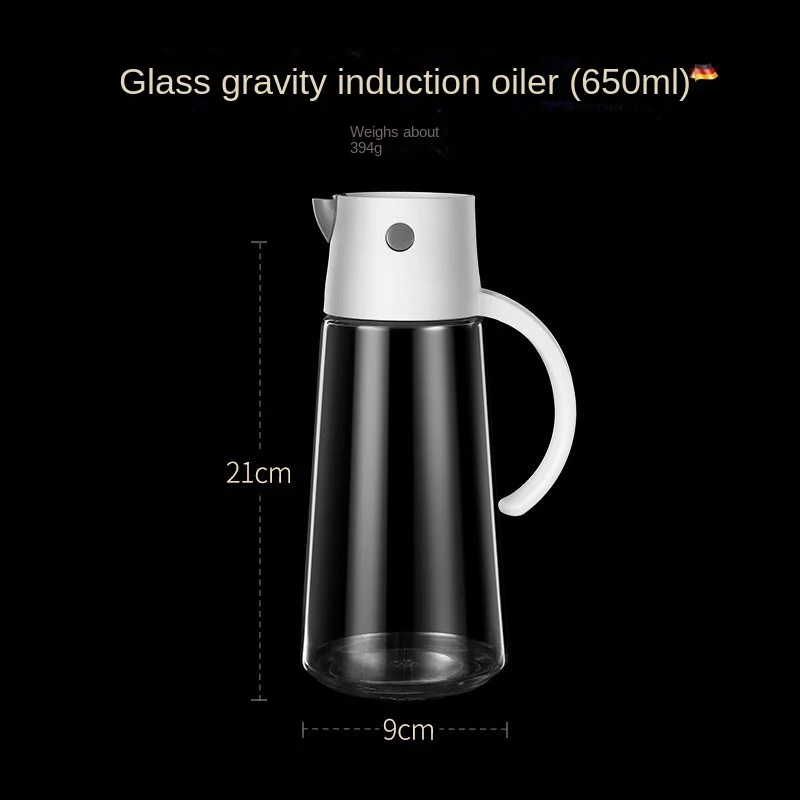 Pinmoo 500ml High Borosilicate Glass Measuring Kitchen Dispenser Bottle Glass Cooking Oil Vinegar Bottle