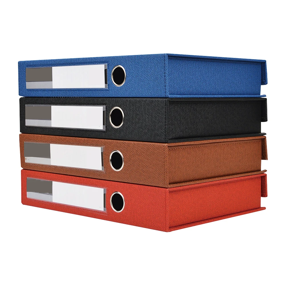 Data Box File Magnetic Button Type A4 Folder Storage PU Document