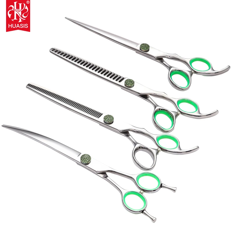 AR-D20 Japan 440c Professional Pet Grooming Scissors Tool 7inch and 7.5inch Available Straight Curve Thinner Chunker 4pcs Kit