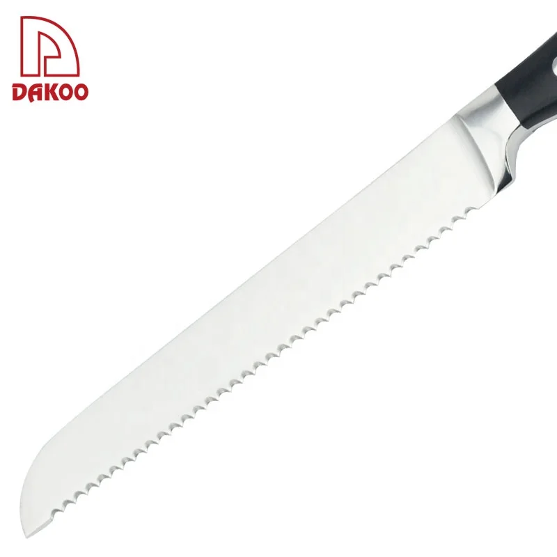 Wholesale 8 Inch Forged stainless steel Bread Knife with Pakka Wood Handle Ready To Ship