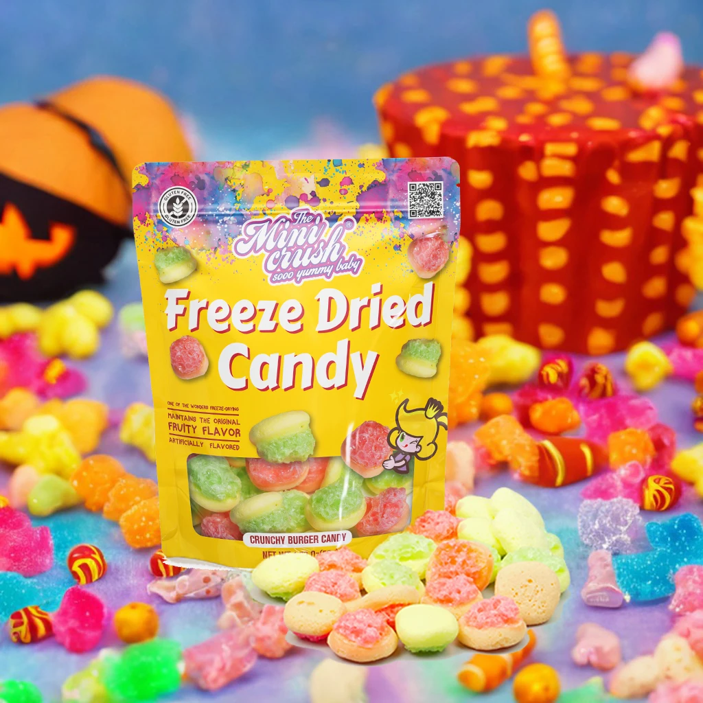 Freeze Dried Gummy Hamburger Candies Halloween Snacks and Sweets