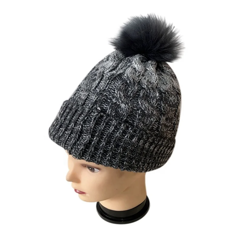 Cheap Men Italian Team Lined Winter Knit Hat Custom Knit Pom Beanie with Embroidery Logo