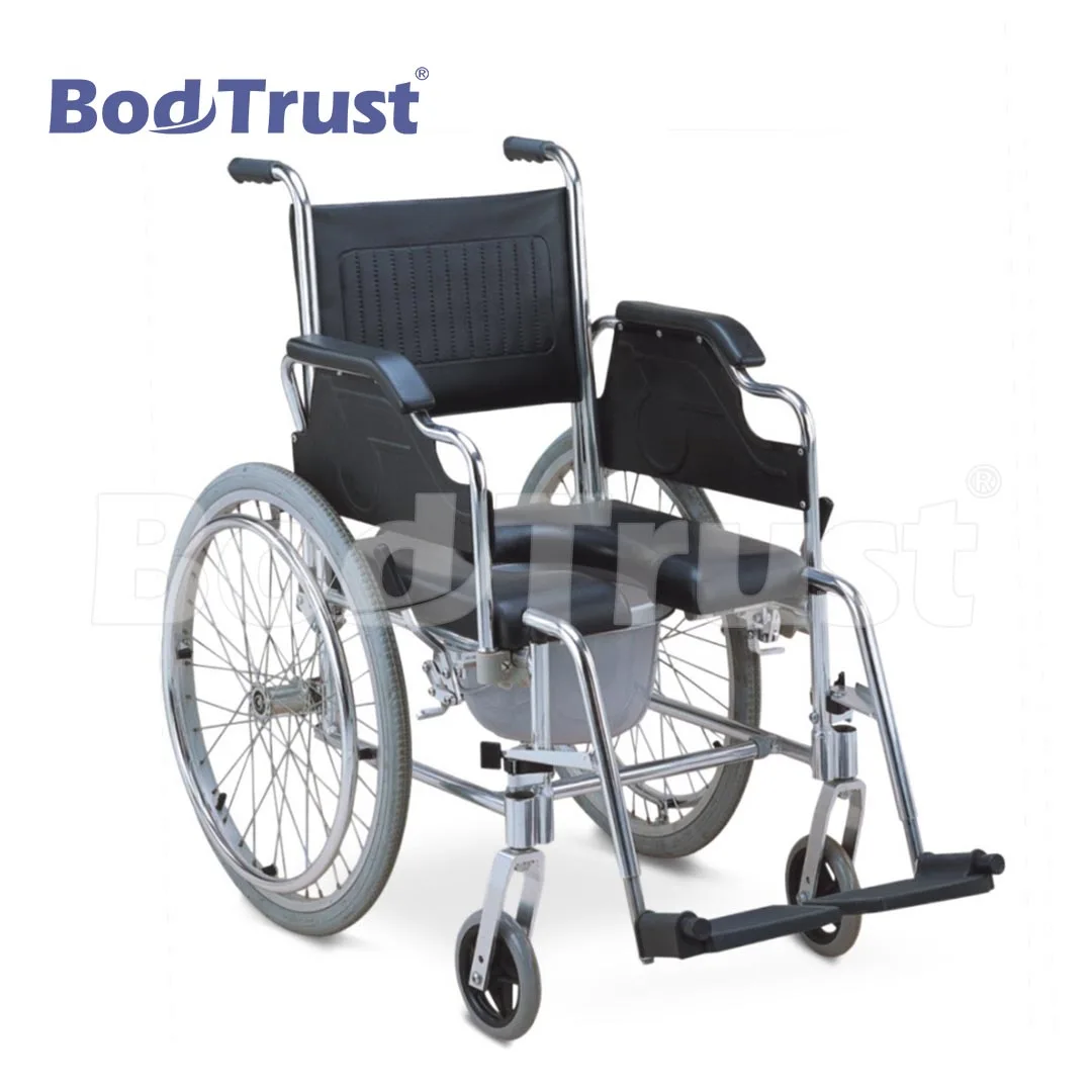 BodTrust Wheel Chair Manual Wheelchair With Bedpan