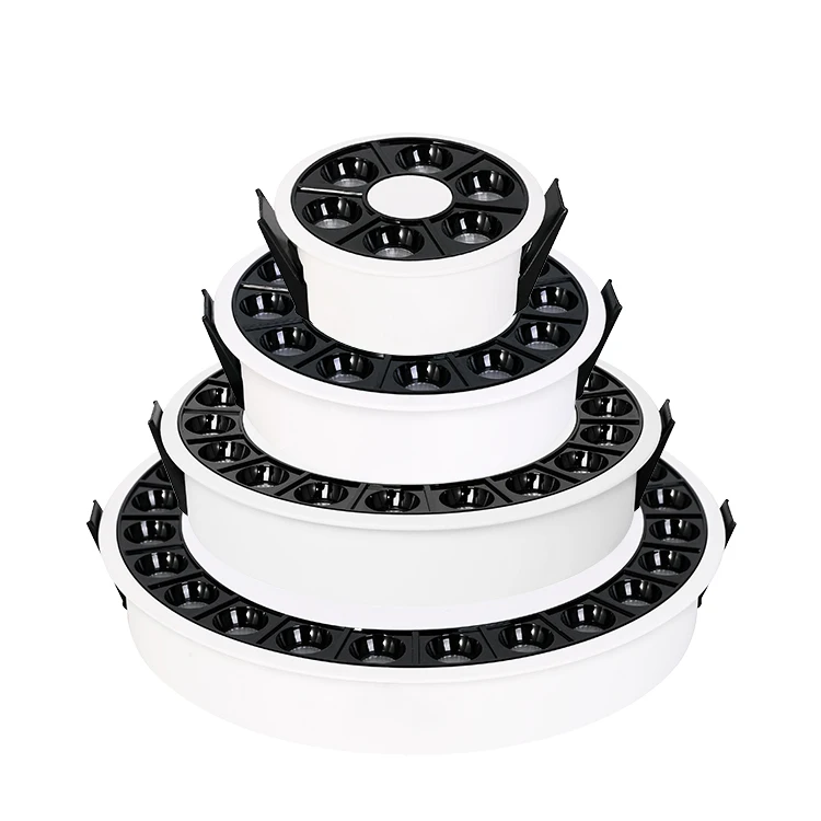 Modern circular recessed spotlight indoor hotel project led downlight round grille light