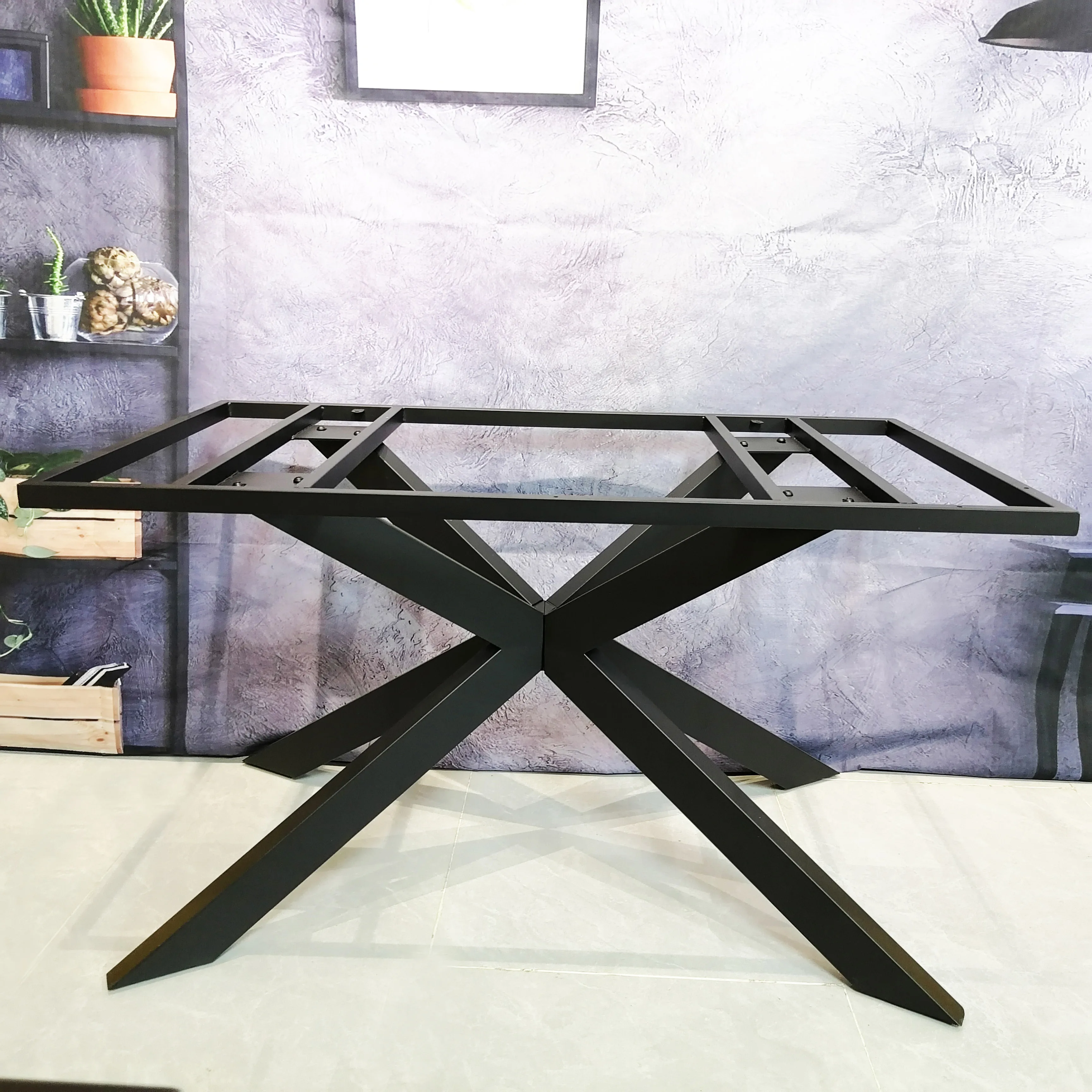 Best popular non-slip dining table base iron table base legs metal  square base for table