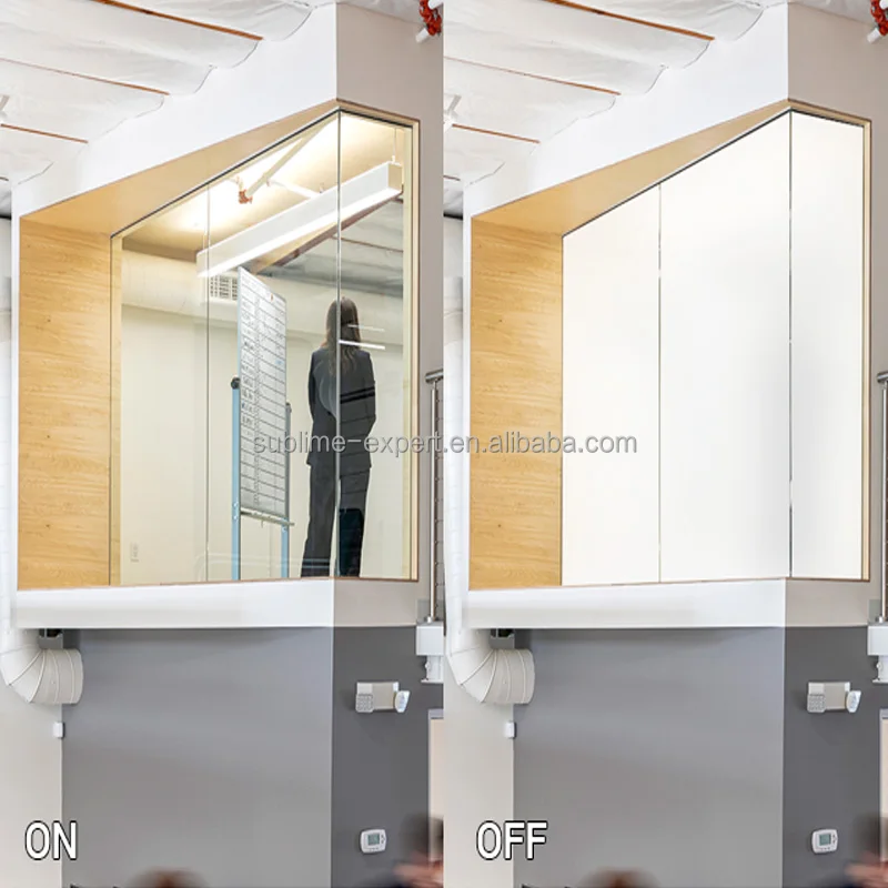 Office Smart Tint Film For Window Exterior Smart Glass Pdlc Self Adhesive Frosted Glass Paper For Home Decor Glass On Off PDLC