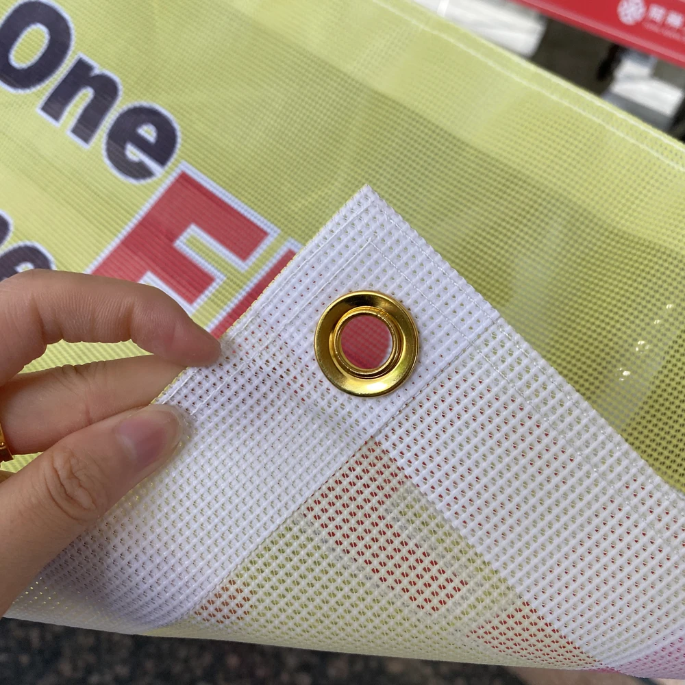 Customized Design Outdoor Hanging Advertising Outdoor Wind Proof Sport Game Banner Promotional Mesh Polyester Fence Banner