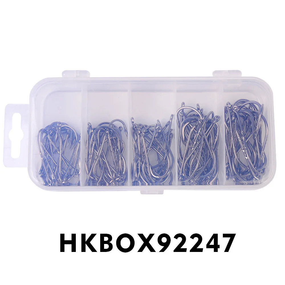 Wholesale 92247 100pcs/Bag High Carbon With 2 Barbed Single Fishing Hook Long Shank Baitholder Hooks