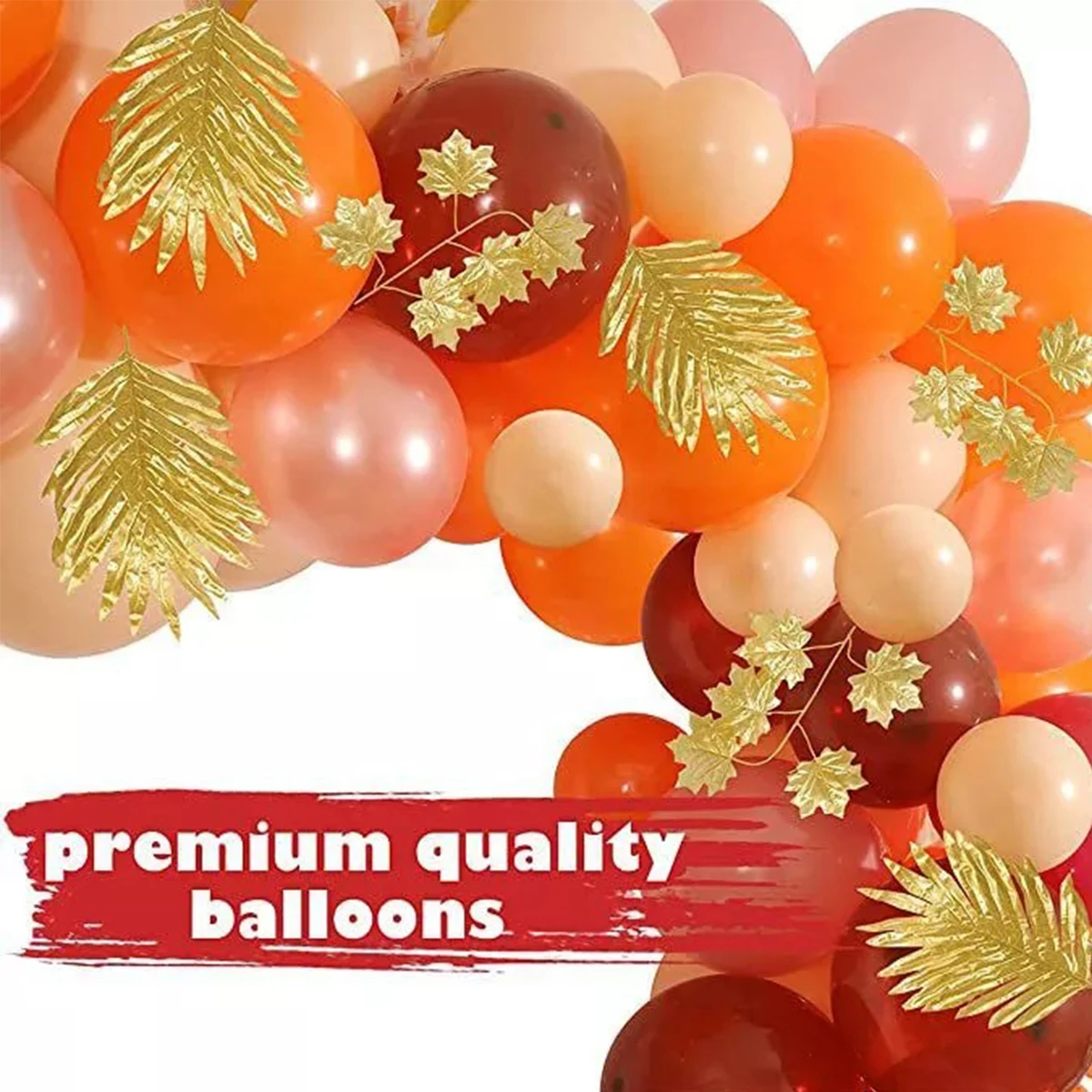 157pcs Confetti Foil Balloons and Artificial Maple Leaves Garland for Thanksgiving Party Supplies Balloon Garland Arch Kit