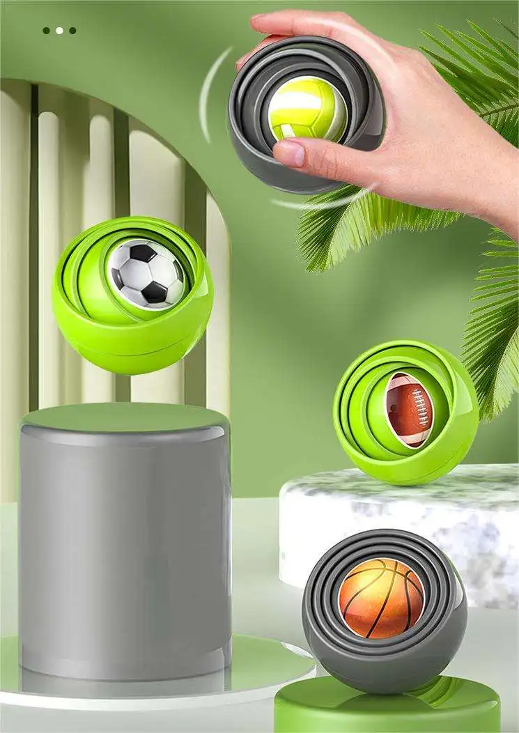 Hand keep rotating reduce anxiety decompression 3d ball football fidget spinner toys