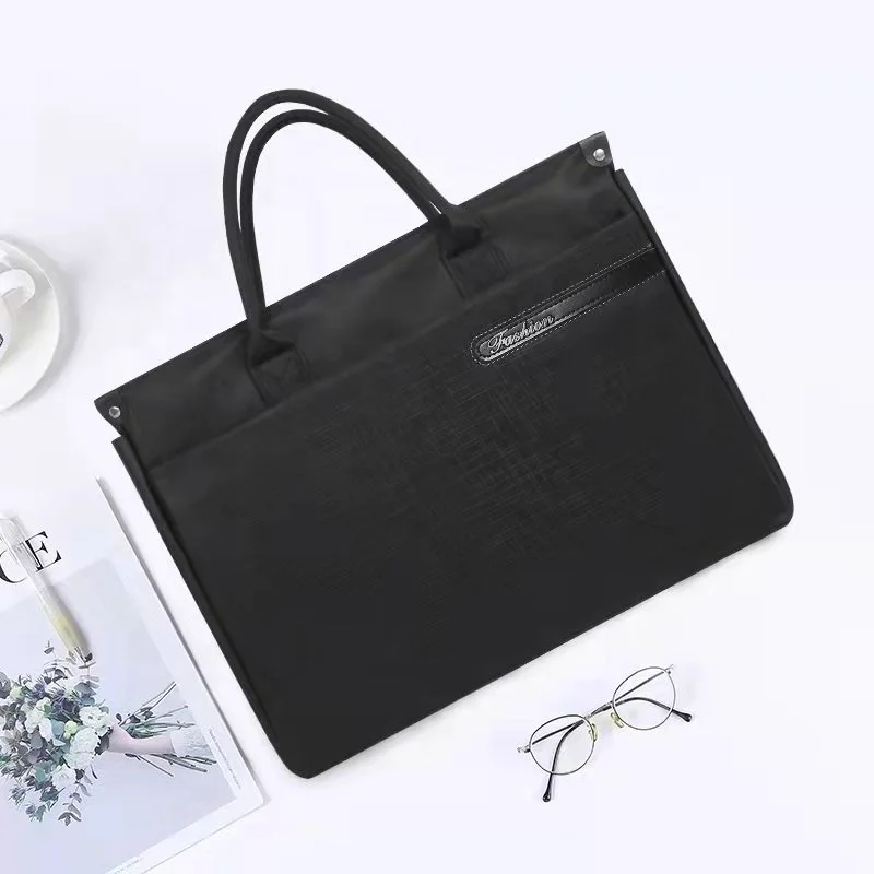 Hot Selling  Wholesale Business Office Oxford black men Metal zipper multi-pocket business briefcase