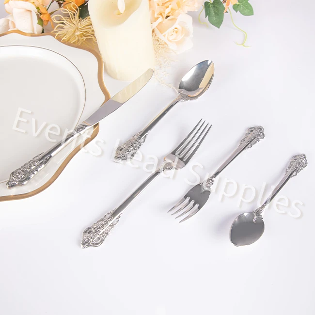 Silver 304 Stainless Steel Hot Sale Tableware Set For Wedding Knife And Fork