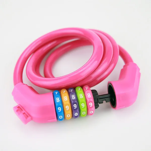 
high quality safety steel cable folding mountain Chain Keyless security Bicycle Cable 5 Digit Combination Bike Lock 