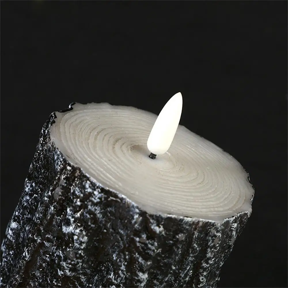 Led Flameless Wax Candle Rocking Paraffin Candle Light Flat Stump Candle Birthday Party Layout Props Halloween Decoration