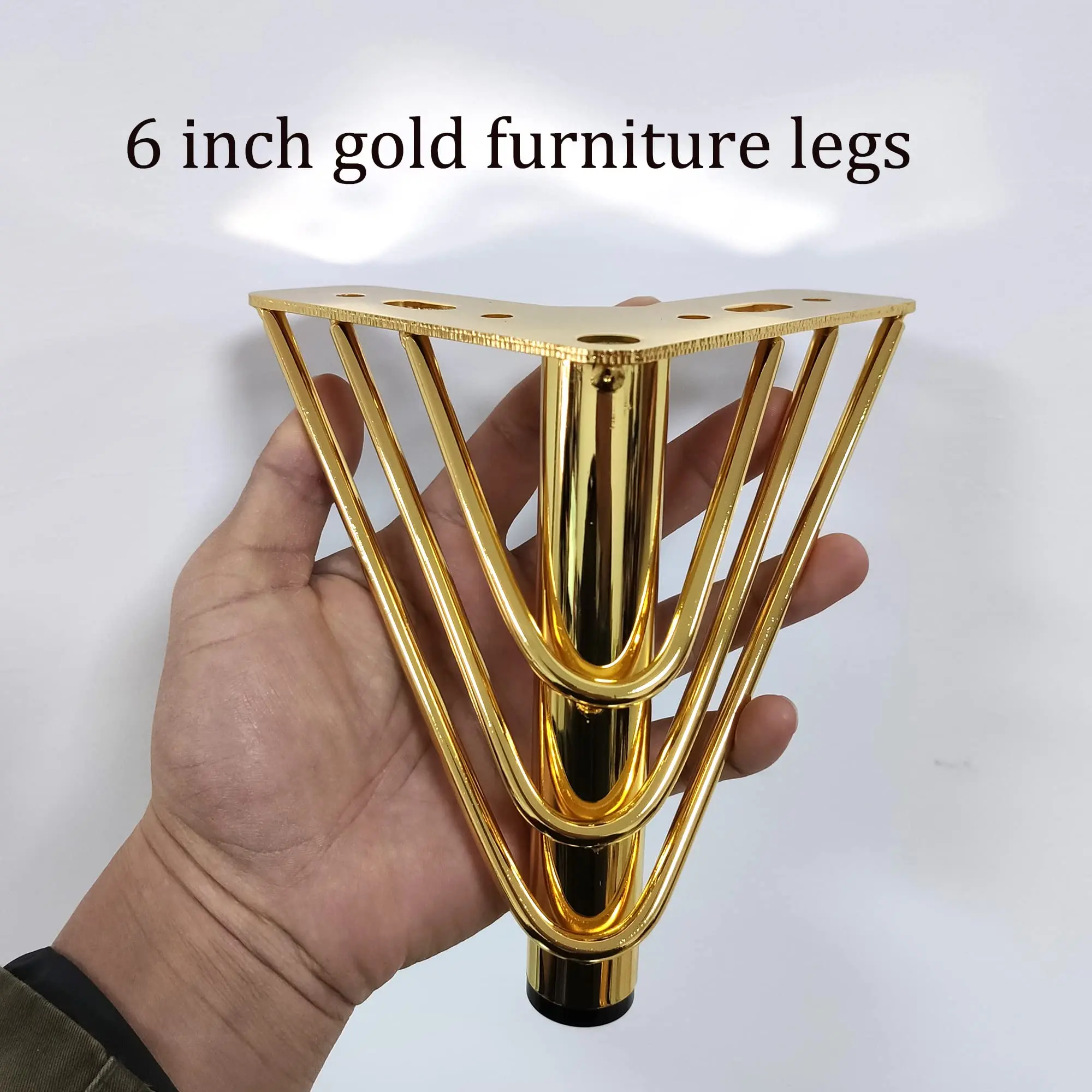 Sofa Legs Stainless Steel Modern Tapered Hardware Metal Bed Cabinet Sofa Legs Office Living Room Kitchen Furniture Gold