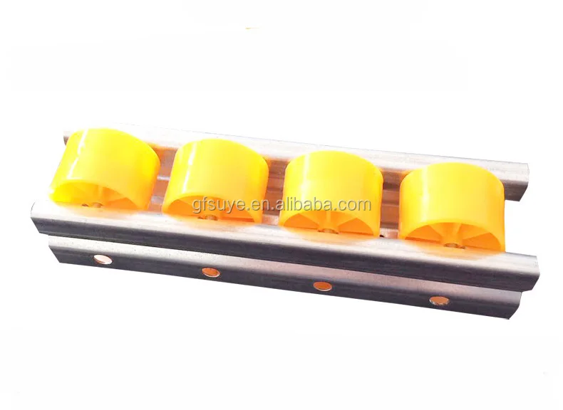 Plastic sliding industrial bottle grain conveyor omni directional wheel roller track for Storage shelf