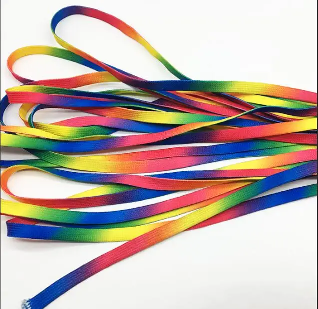 Flat Polyester Shoelaces Camping Running Fashion AJ shoelaces 8 mm wide 50-200cm length 57 colors Custom Logo