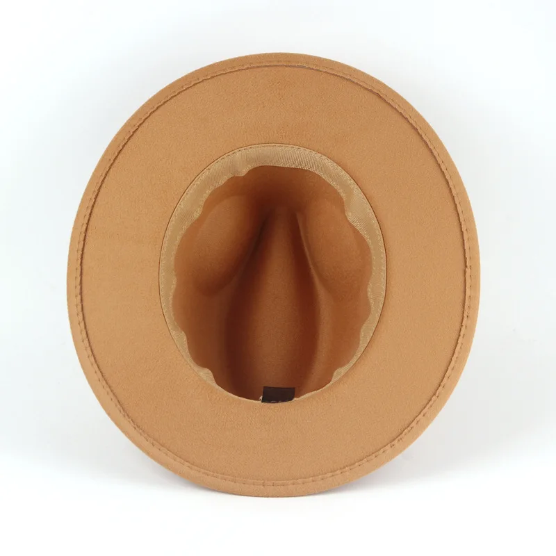 Handsome Black Felt Caps Whole Color Unisex Custom Logo Cowboy Panama Fedora Hat