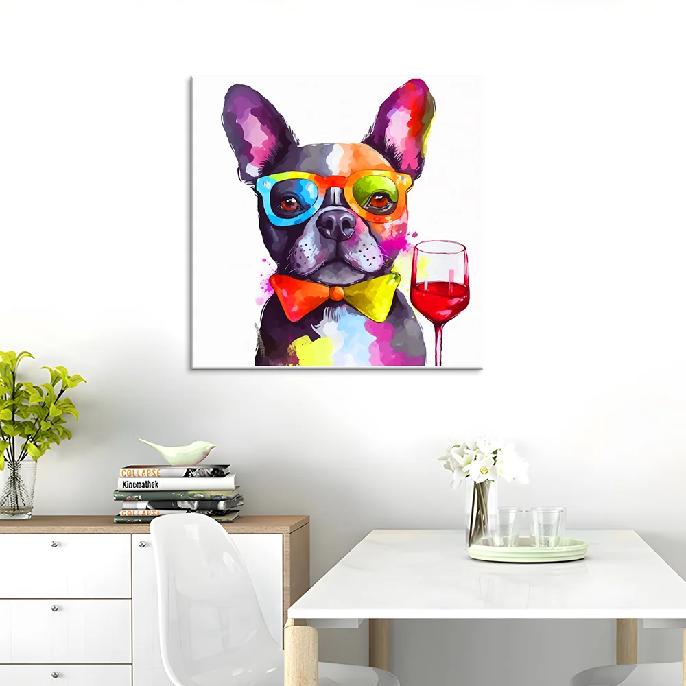 Custom DIY Animal Painting By Numbers Colorful Cat Oil Paint By Number Kits Room Decor Paintings and Wall arts