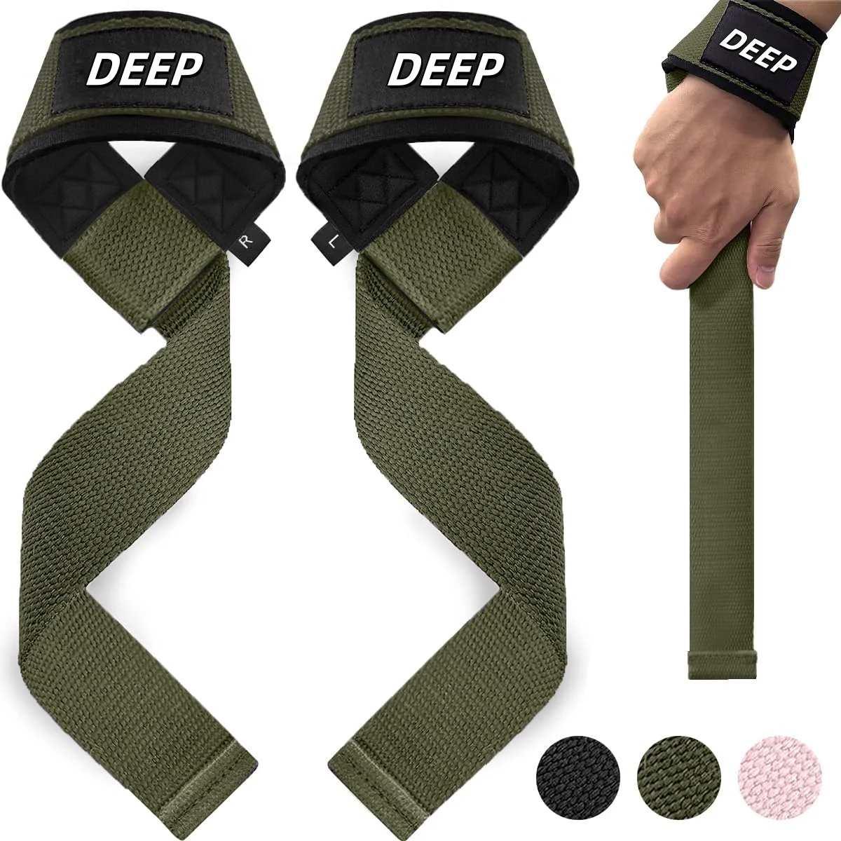 Custom logo Bodybuilding Straps Gym Dumbbell Workout Weight Lifting Straps Cross fit Grip Power lifting Wrist Exercise Strap