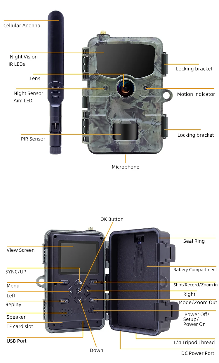 4G Trail Hunting Camera 1080P Wildlife Trail Camera Wireless IP66 Waterproof Solar with GPS&APP Cloud Live Video