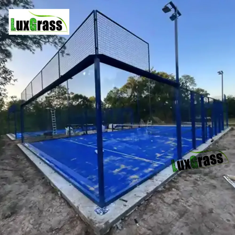 LUX PADEL  Factory Price Indoor or Outdoor Panoramic Padel Tennis Court for Sports Paddle Court Turf roof and cover