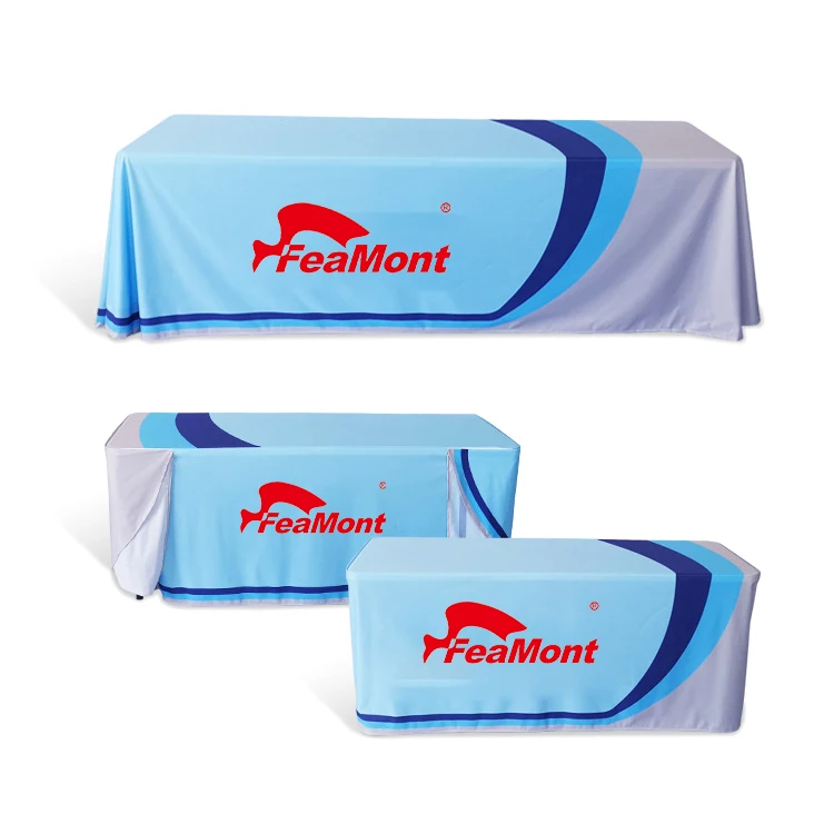 Custom Logo Printed Fitted Cover Display Tablecloth Table Cloth For Trade Show