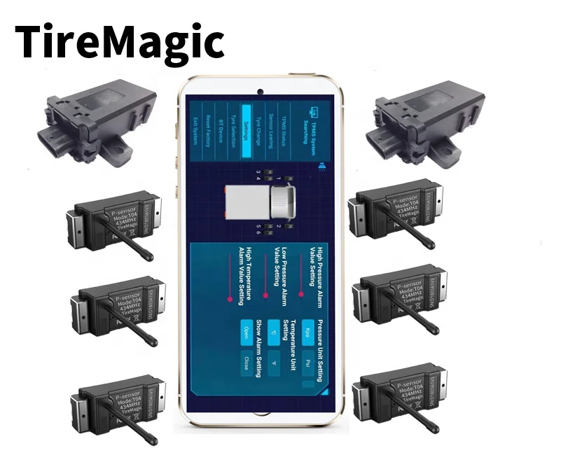 tpms 6 external wheel external otr truck IOS Android smart mobile phone tpms for truck trailer tractor bus mining