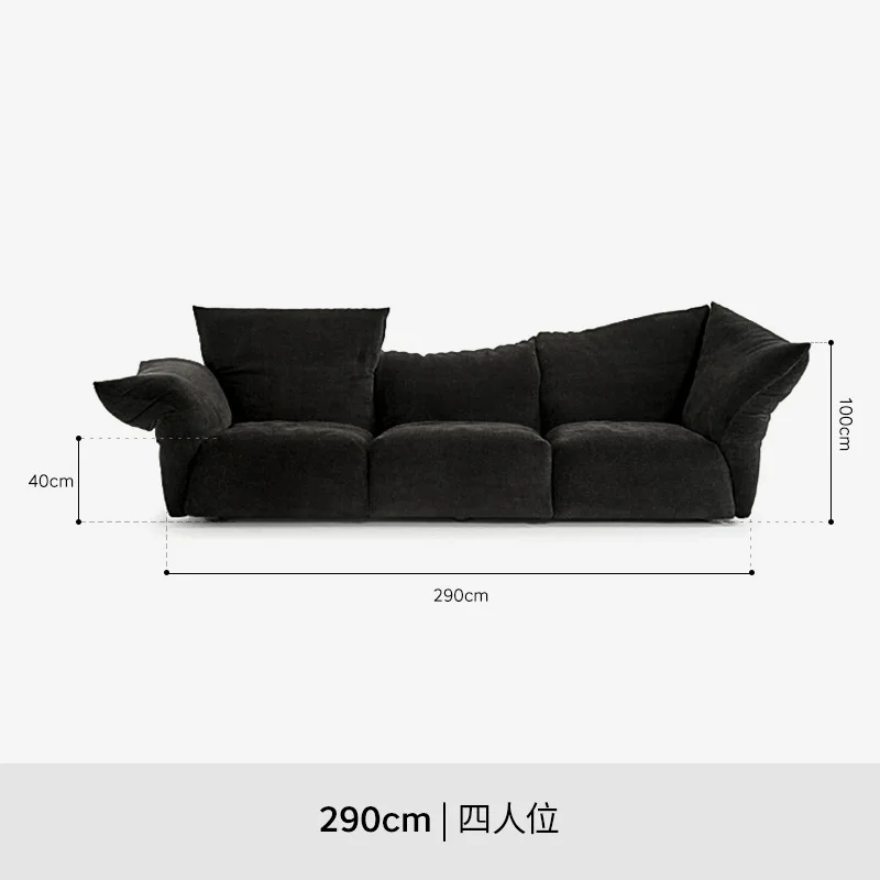 Large flat fabric petal sofa