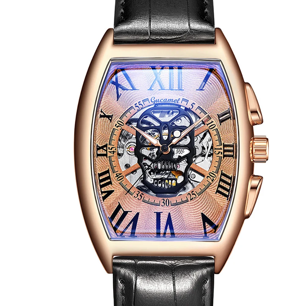 Скелетоны китайский поставщик часы на заказ оптовая продажа водонепроницаемые мужские с маленьким лицом золотой мальчик новый дизайн механические Автоматические