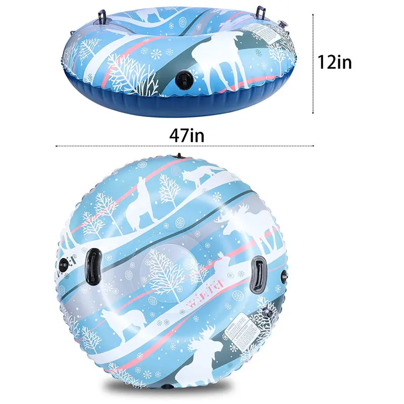 Factory price 47 Inch Double-Layer Thickened Snow Tubes for Sledding Heavy Duty, Super Large Inflatable Sled for Kids and Adult