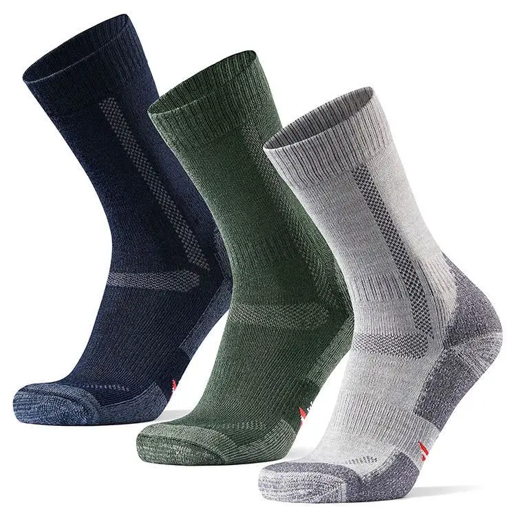 Custom design Logo Men Merino thick wool socks Cushioned Trekking Work Outdoor Hiking Men Socks