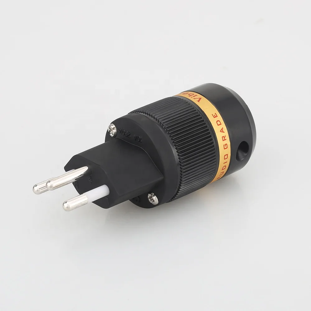 Viborg VS501R Pure Copper Rhodium Plated Swiss Switzerland 3 Pin Plug HIFI Power Plug Switzerland Swiss CH Power Plug For Audio