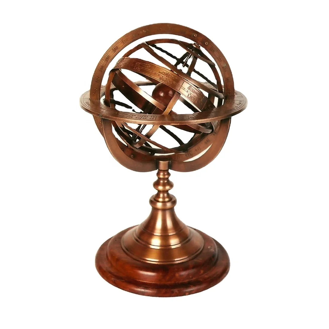 Nautical Armillary Brass Antique On Wooden Bas Customized nautical armillary manufacturers India