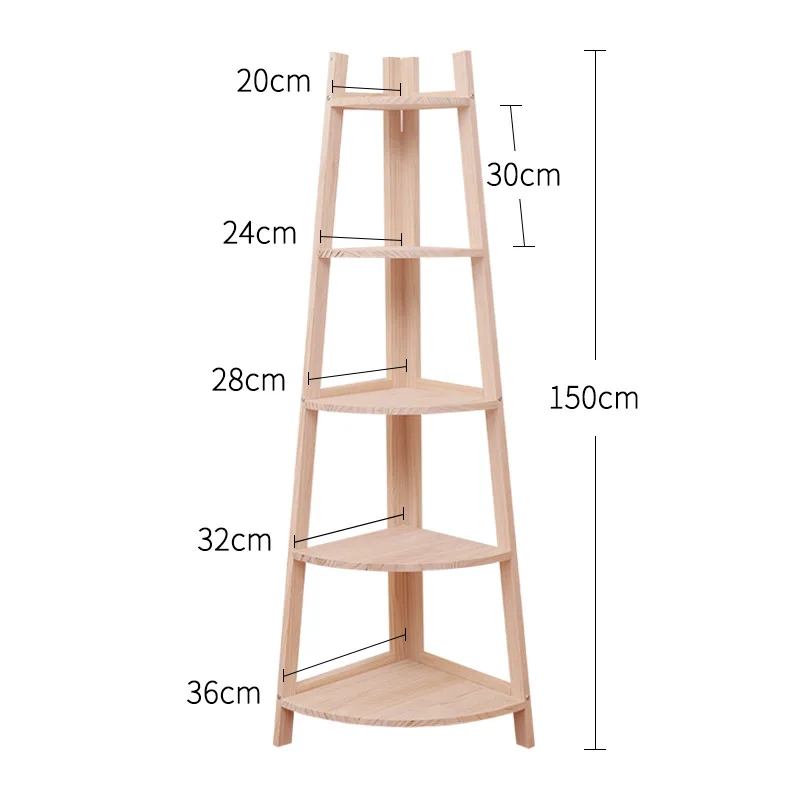 Customized solid wood Bedroom corner shelf,flower shelf wooden corner triangle storage shelf rack