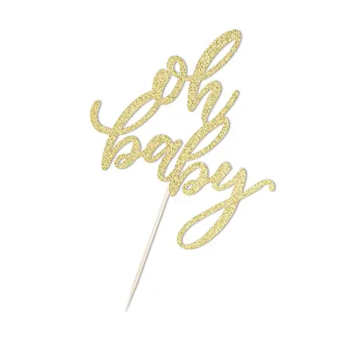 Glitter Oh Baby Cake Topper Cake Decoration Items Cake Decoration Accessories for Gender Reveal Party Supplies Baby Shower Decor